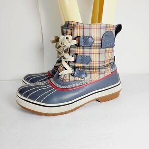 Sorel Women's Tivoli US 6 Waterproof Plaid Laced Winter Snow Boots NL 1857-028